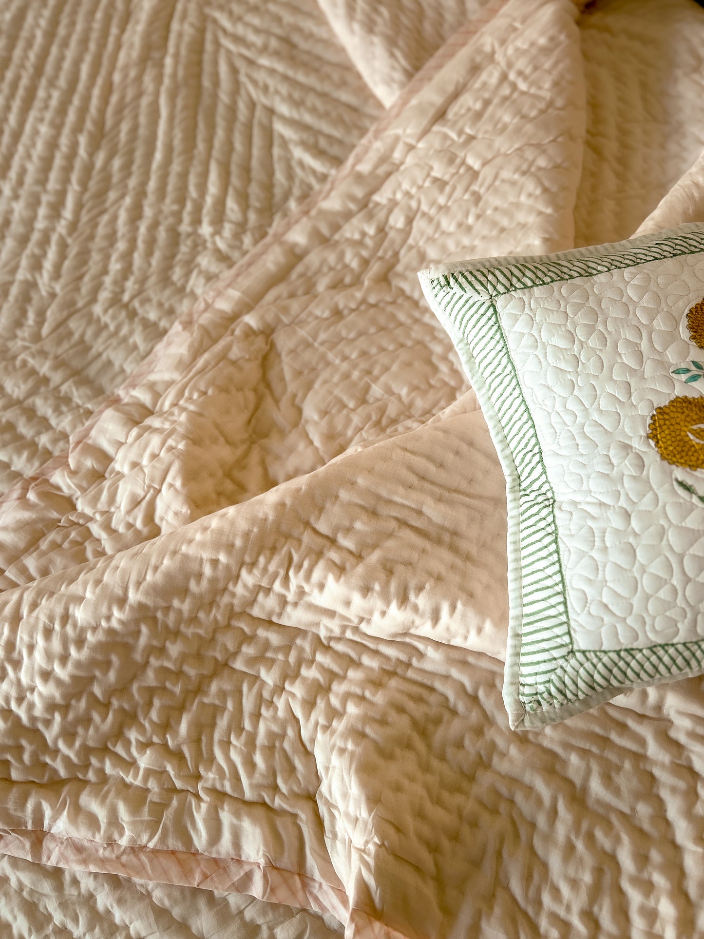 Peach Sherbet Muslin Razai