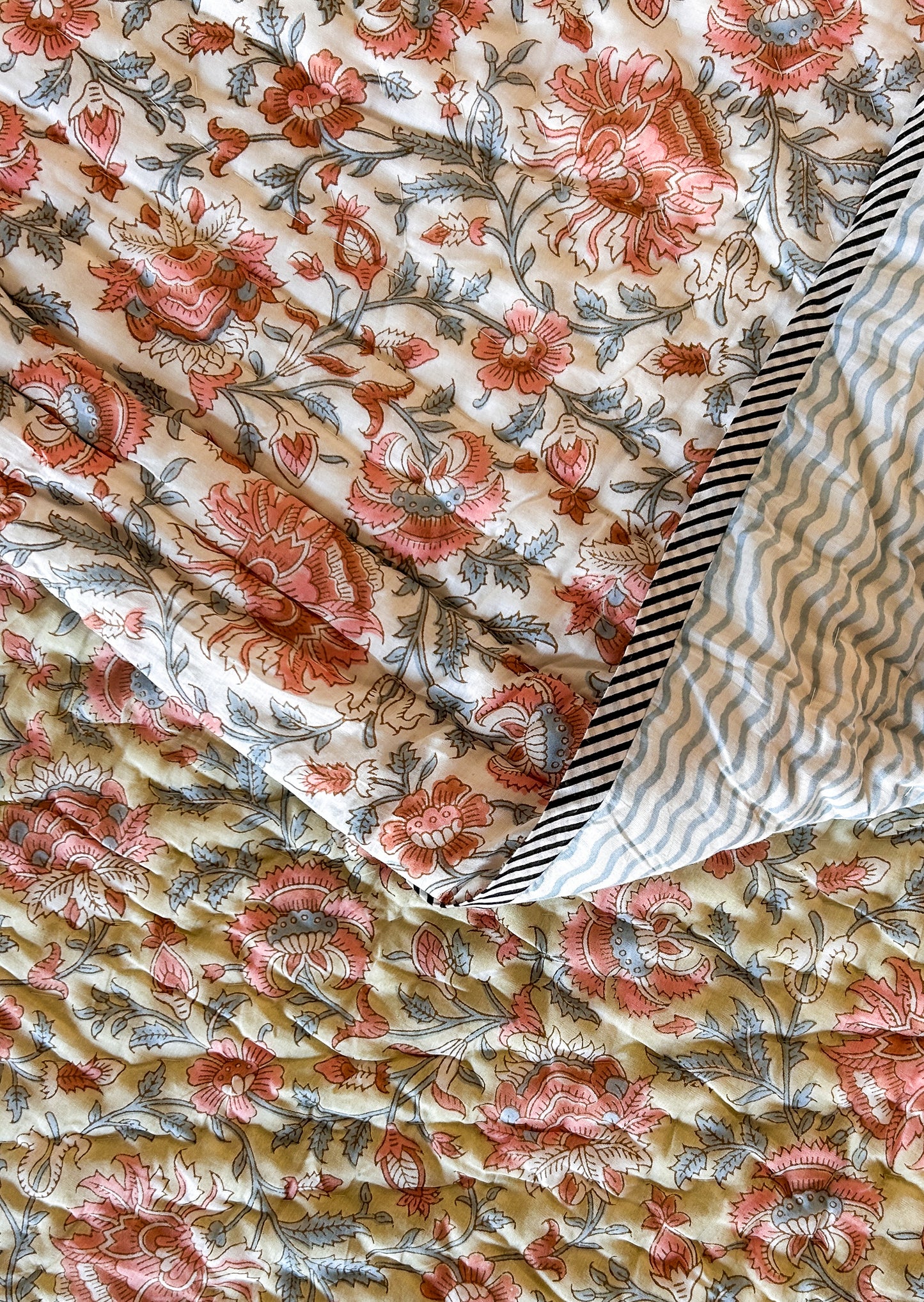 Pastel Garden Chevron Muslin Razai