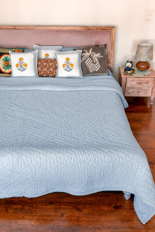 Powder Blue Muslin Razai