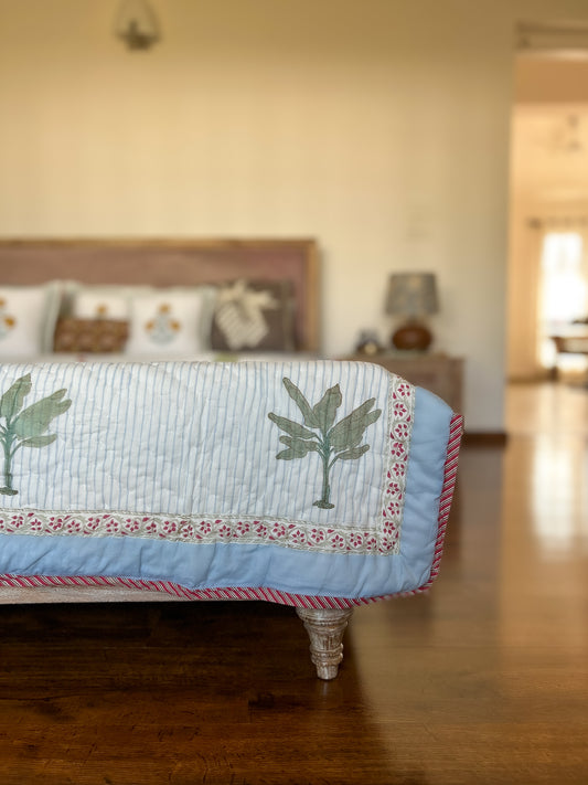 Striped Forest Muslin Razai