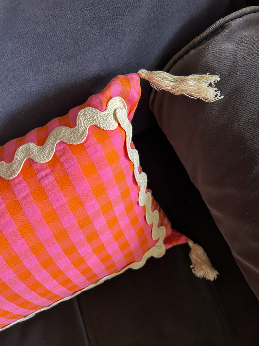 Sunset Gingham Cushion Cover