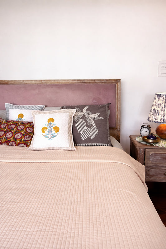 Peach Sherbet Quilted Bed Set